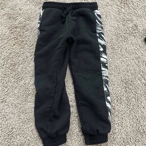 Little Bipsy Black Brushstroke Joggers with Patterned Sides
